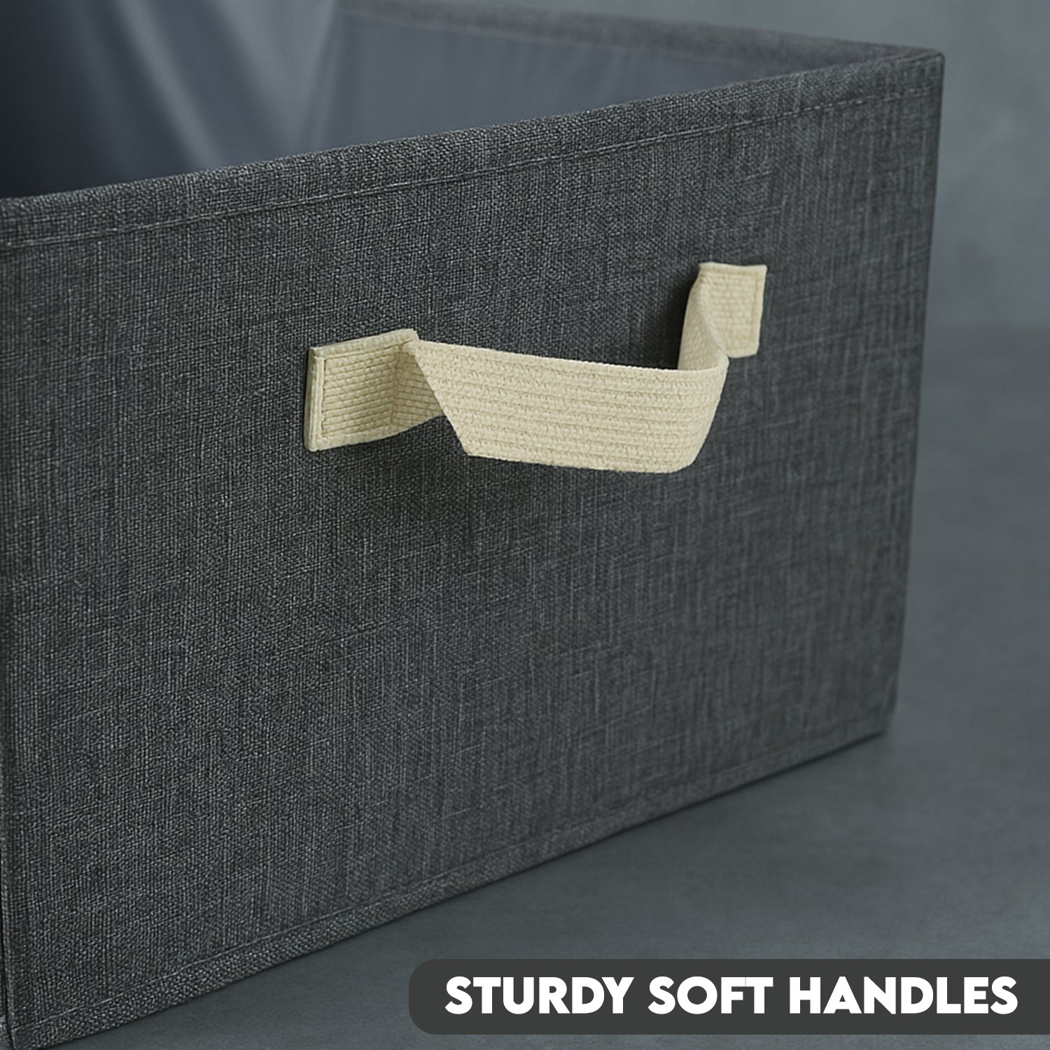 FOLDABLE CLOTH STORAGE BOX WITH HANDLES (47×28 CM) FOLDABLE CLOTH STORAGE BOX WITH HANDLES (47×28 CM)